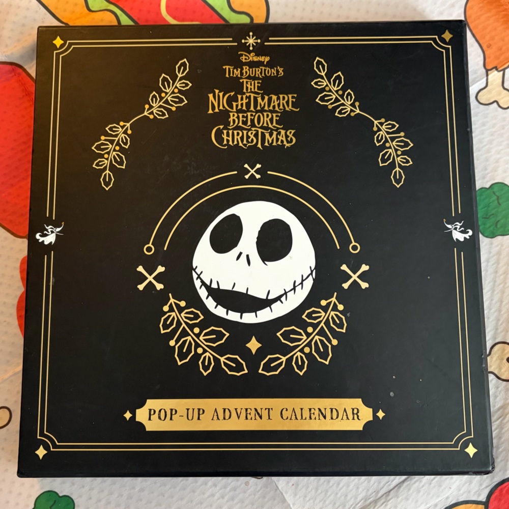 Disney nightmare before Christmas Black and Gold Pop-Up Advent Calendar-empty